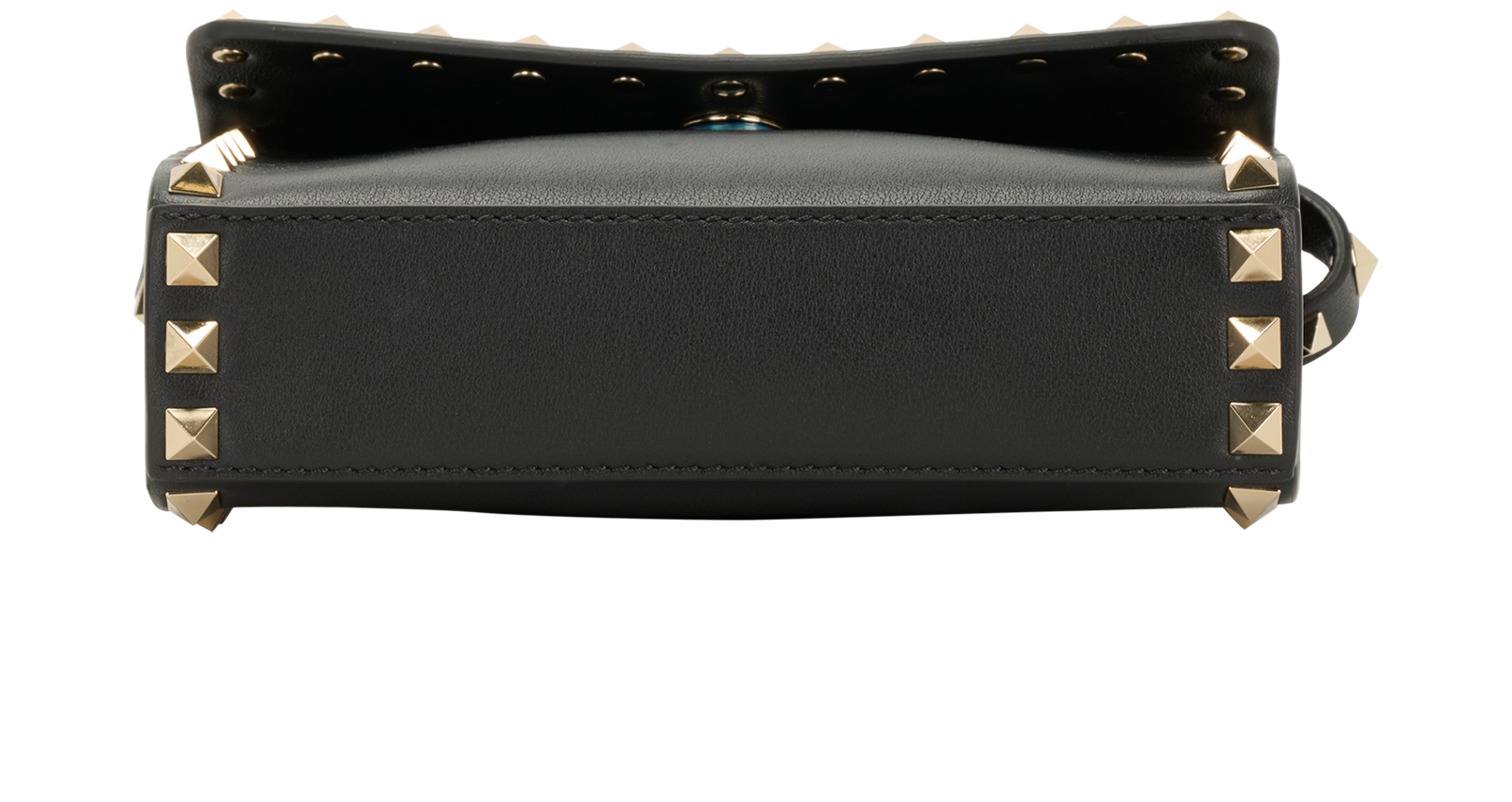 Mini Rockstud Flap, &pound;595, Handbags, Black, Leather, Top view